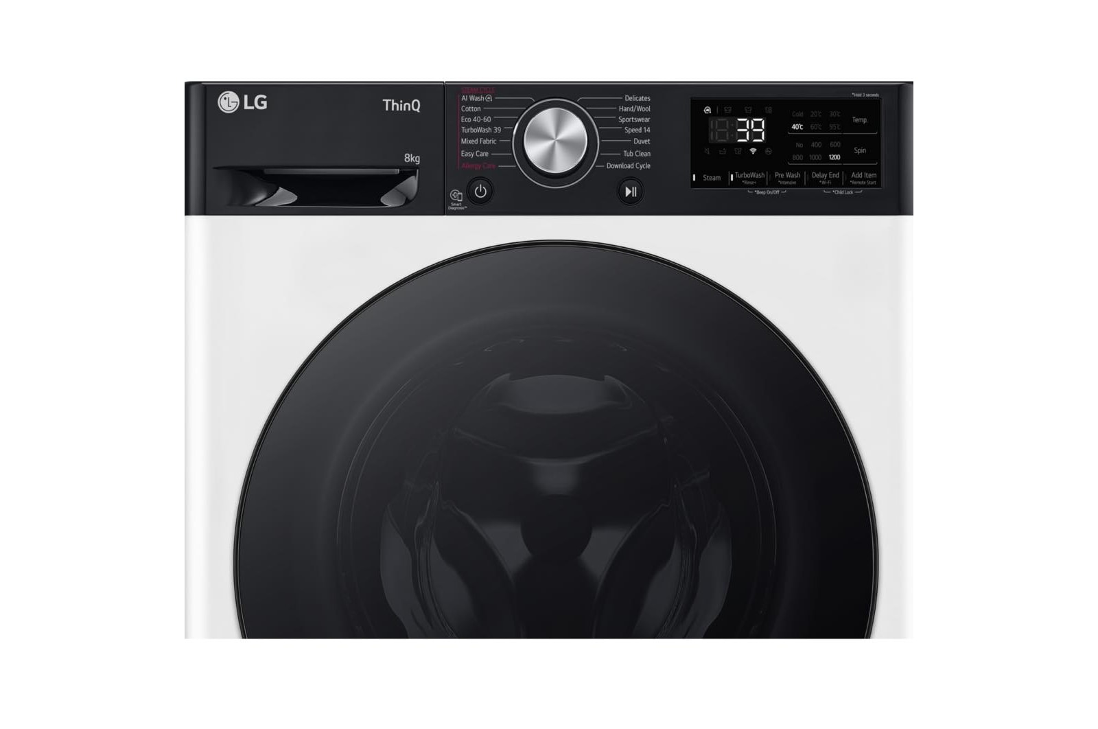 LG 8kg Counter-Depth MAX™ Washing Machine, White, F2Y708WBTN1